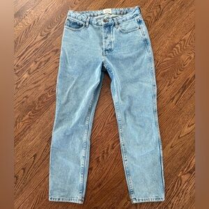 SEZANE Blue Denim Jeans Casual Comfy 100% Cotton Sustainable French High Rise 31